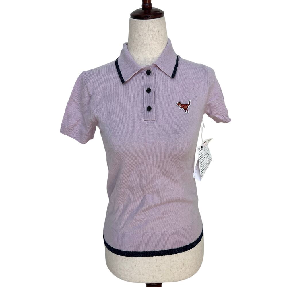 COACH 1941 Women's Knit Polo Shirt with Rexy Patch Size XS